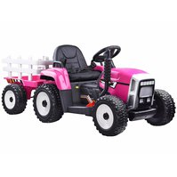 Elektrický traktor Cipísek s přívěsem růžový