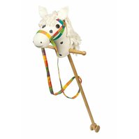 Goki Hobby Horse Koník na tyči s kolečky Rainbow 96 cm