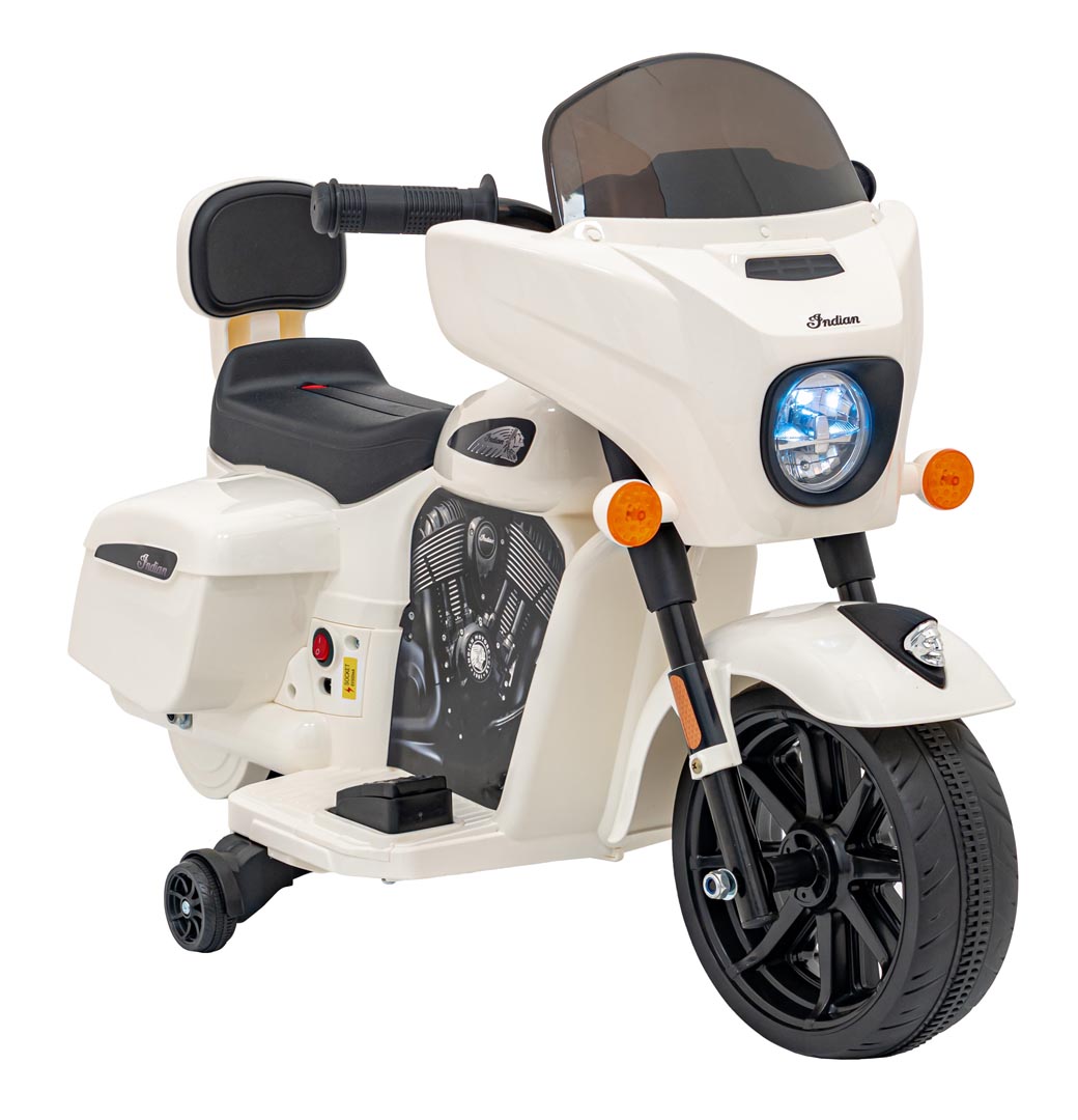 Dětská elektrická motorka Chopper INDIAN bílá