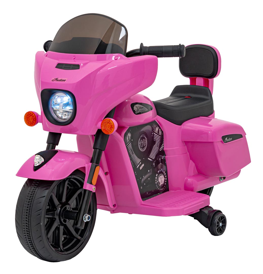 Dětská elektrická motorka Chopper INDIAN růžová