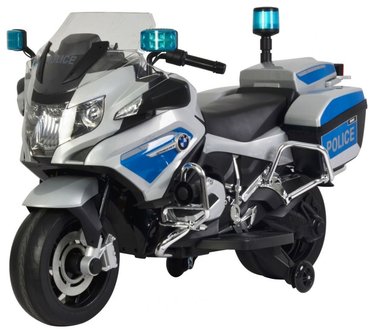 Dětská elektrická motorka BMW Policie Stříbrná