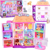 Domek pro zvířátka s figurkami  rozkládací set Pet House