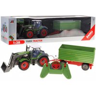 Traktor s přívěsem na dálkové ovládání 1:28 Zelená