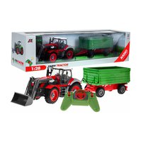 Traktor s přívěsem na dálkové ovládání 1:28 Červeno-zelený