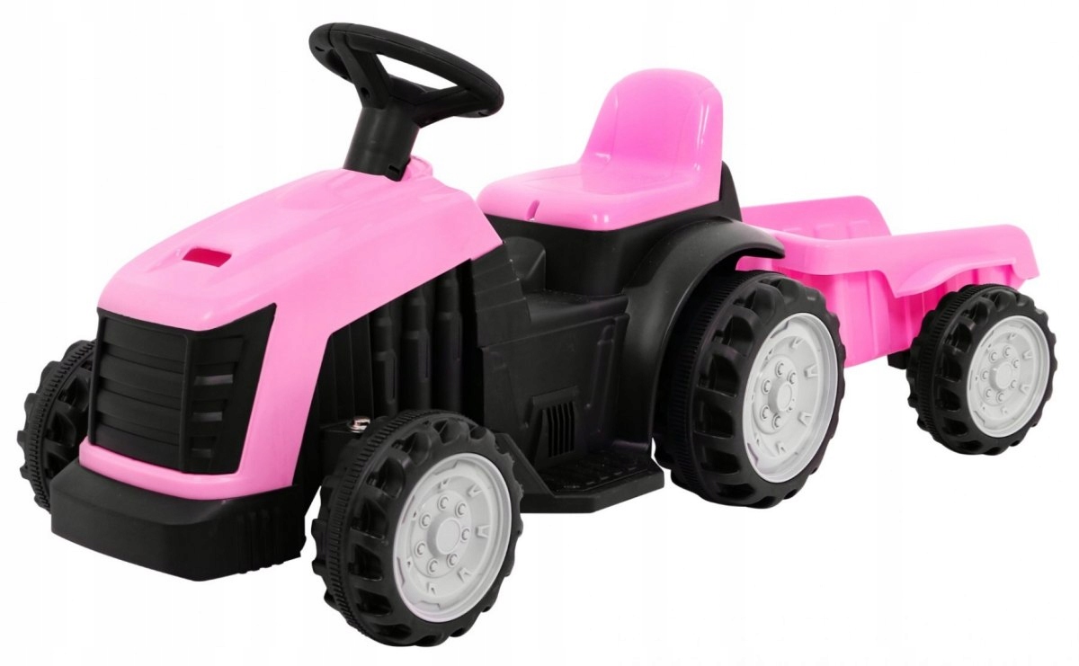 Dětský elektrický traktor s přívěsem Růžový