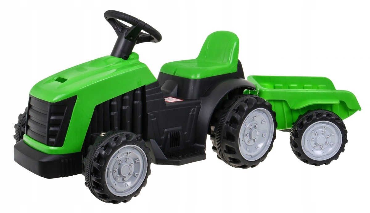 Dětský elektrický traktor s přívěsem Zelený