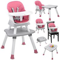 Jídelní židlička 6v1 Růžová