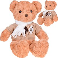 Plyšový medvěd Teddy se svetrem a šálou 60 cm