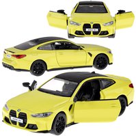 Kovové autíčko BMW M4 se zvuky a světly 1:32 Žlutá