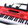 Elektrické klávesy s mikrofonem Červená 61 kláves