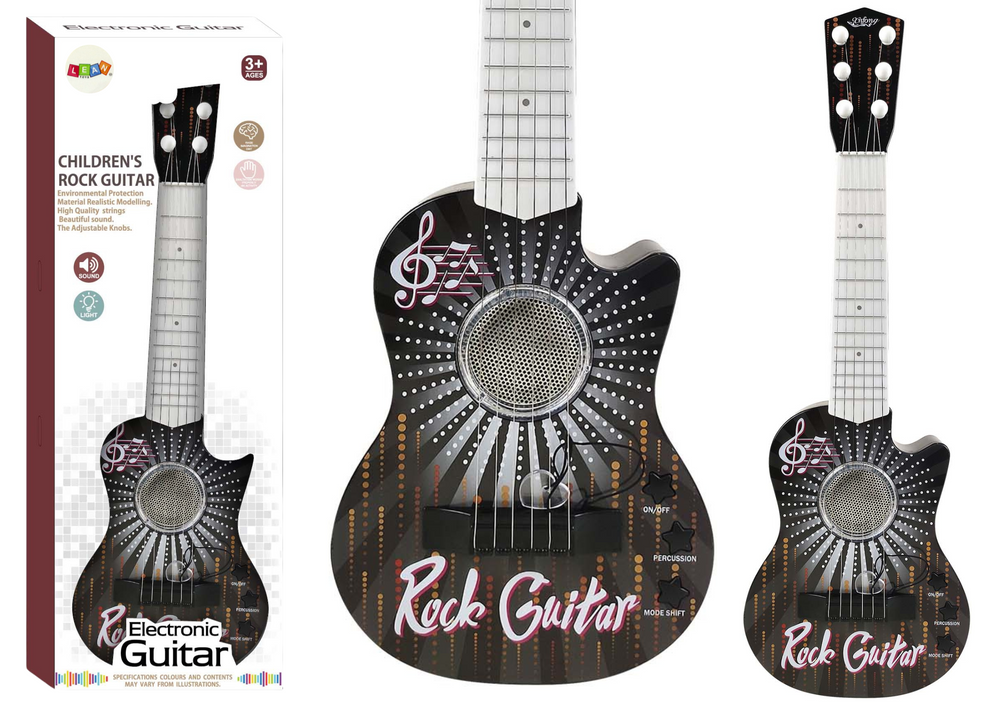 Dětská elektrická kytara se světly, zvuky a trsátkem