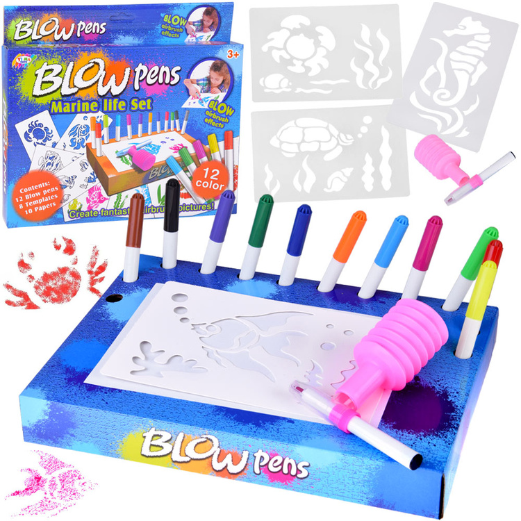 Kreativní sada malování pumpičkou, fixy a šablony