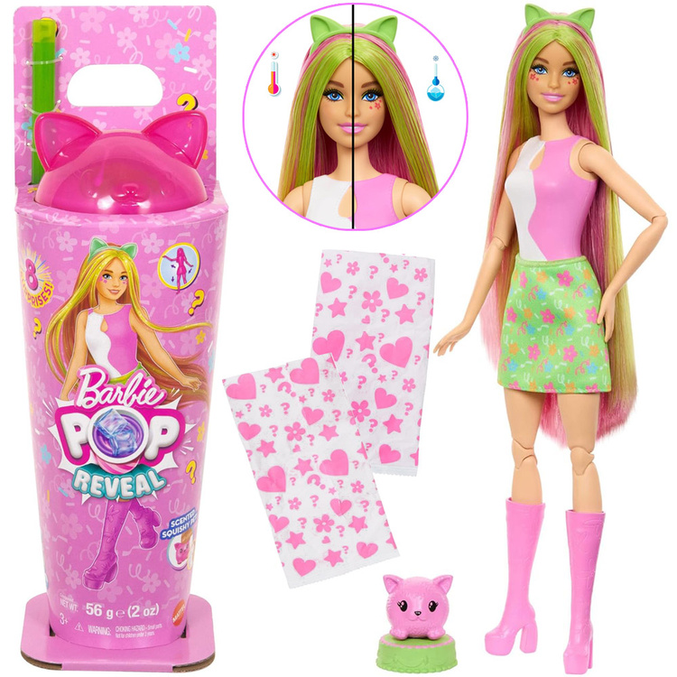 Barbie Pop Reveal – Shakes Panenka s koťátkem