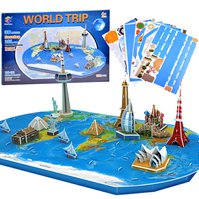 Puzzle 3D WorldTrip mapa světa se slavnými stavbami 5.jpg