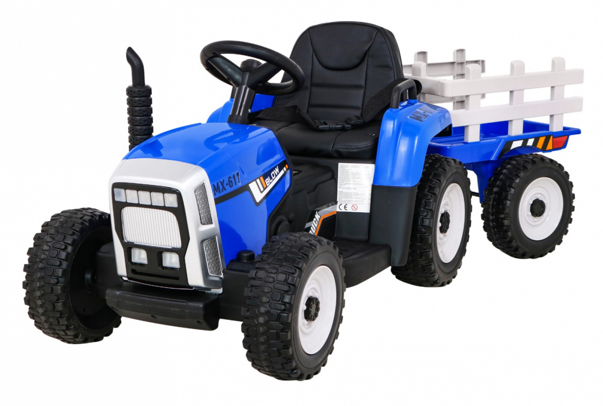 Dětský elektrický traktor Blow Modrý